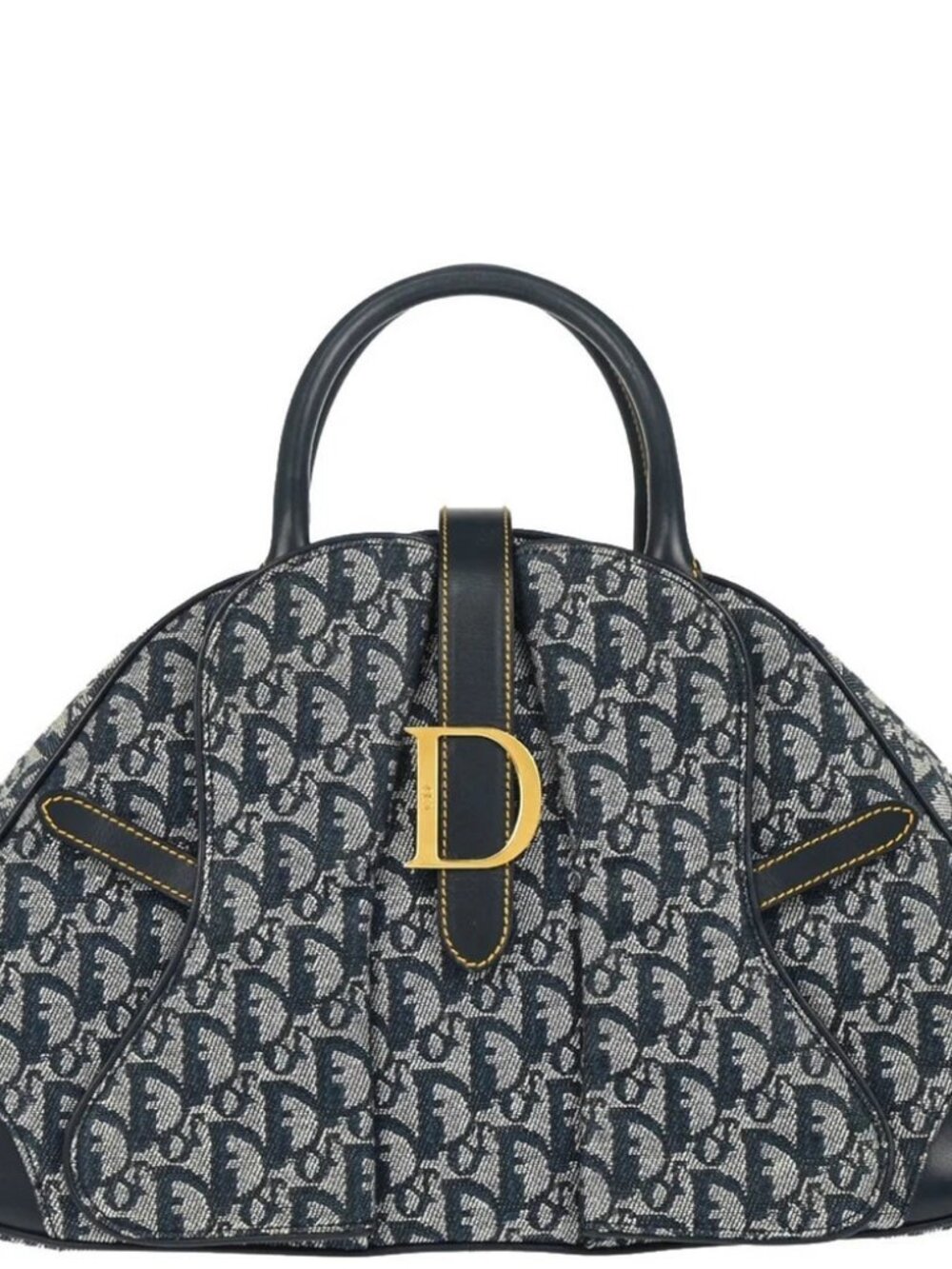 Christian Dior Navy Double Saddle Trotter Handbag